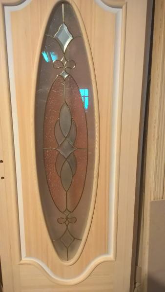 Декоративный витраж с бевелсами в дверь — фото 4